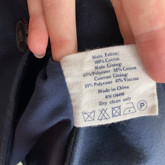 Jack Wills Size 6 Blazer Jacket Navy Blue Cotton Tailor Button Single breasted - Picture 4 of 6